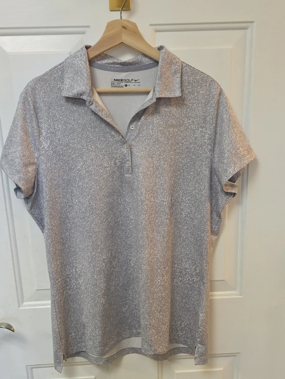 Nike Women’s Heathered Gray Polo Button-Down Shirt
